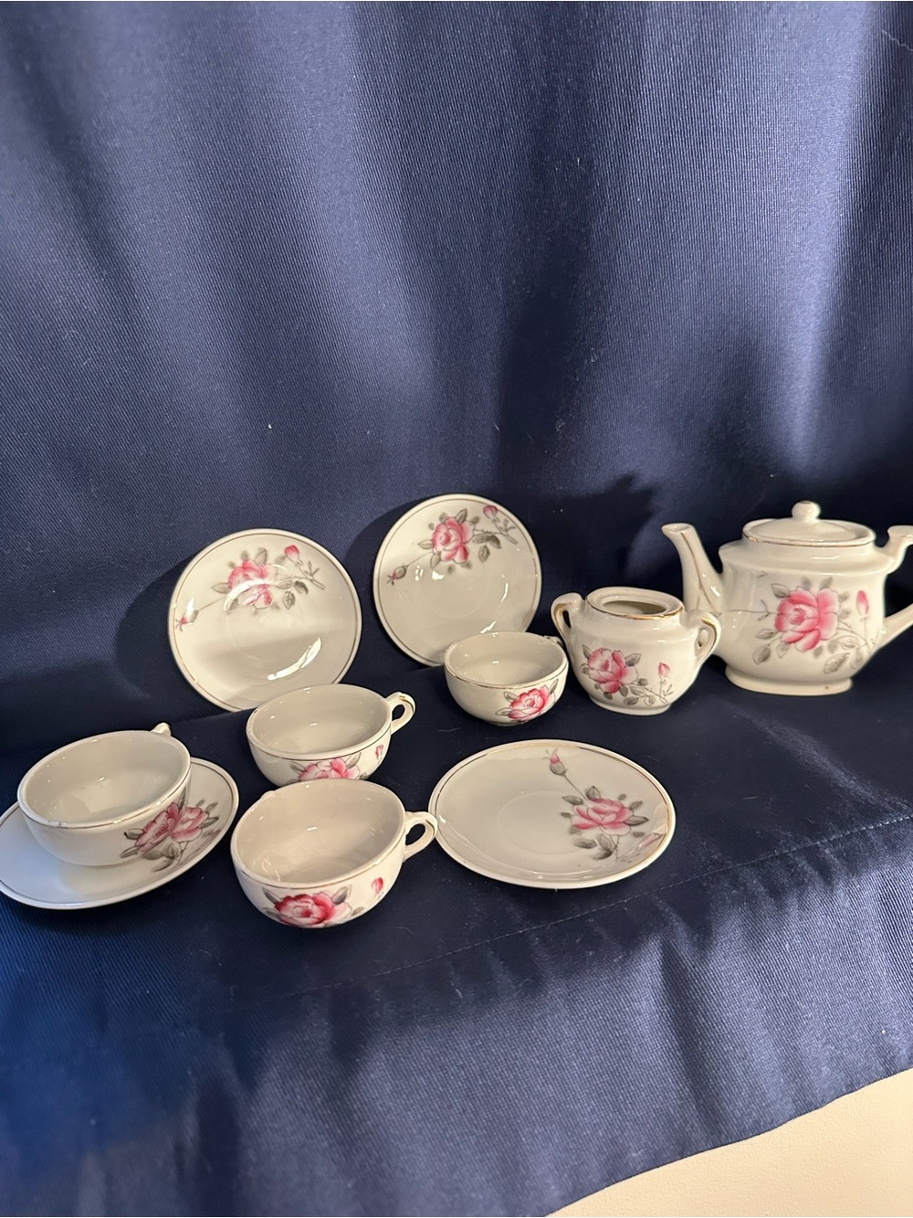 Pink Rose Porcelain Tea Set - Floral Pattern